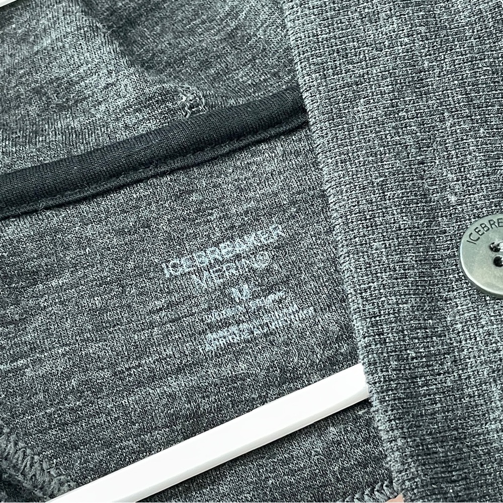 Icebreaker Women's Dark Charcoal Hooded Henley Sweater - Picture 2 of 6